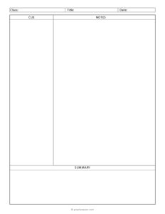Cornell Notes Template