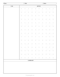 Cornell Notes Template (1/2 Inch Dots)