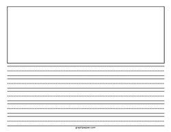 Primary Handwriting Paper with box (Horizontal) - 1
