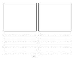 Primary Handwriting Paper with 2 Half Box (Horizontal)