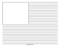 Primary Handwriting Paper with Box (Horizontal) - 2
