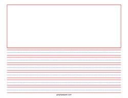 Primary Handwriting Paper with box (Horizontal)