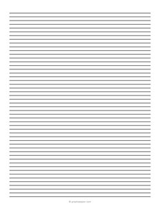 1/5 Inch Low Vision Lined Paper