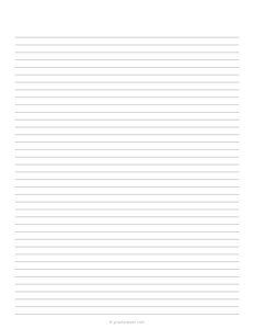 Narrow Ruled Lined Paper - No Side Line (6.35mm)