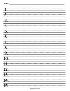 Numbered Handwriting Paper