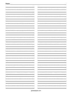 Primary Handwriting Paper (With 2 Columns)
