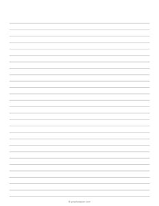 Wide Ruled Lined Paper - No Side Line (8.7mm)