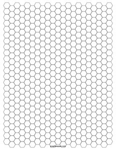 1/4 Hexagon Graph Paper