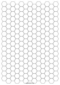 1 cm Hexagon Graph Paper (A4)