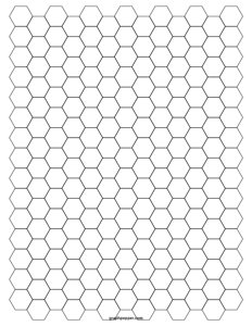 1 cm Hexagon Graph Paper