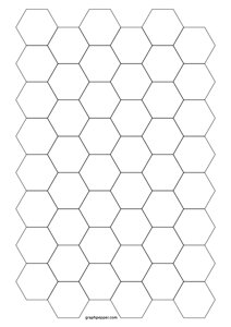 3/4 Hexagon Graph Paper (A4)